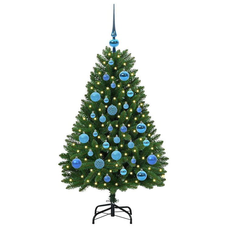 Vidaxl kunstkerstboom 120 cm 150 led's warmwit pvc en staal groen