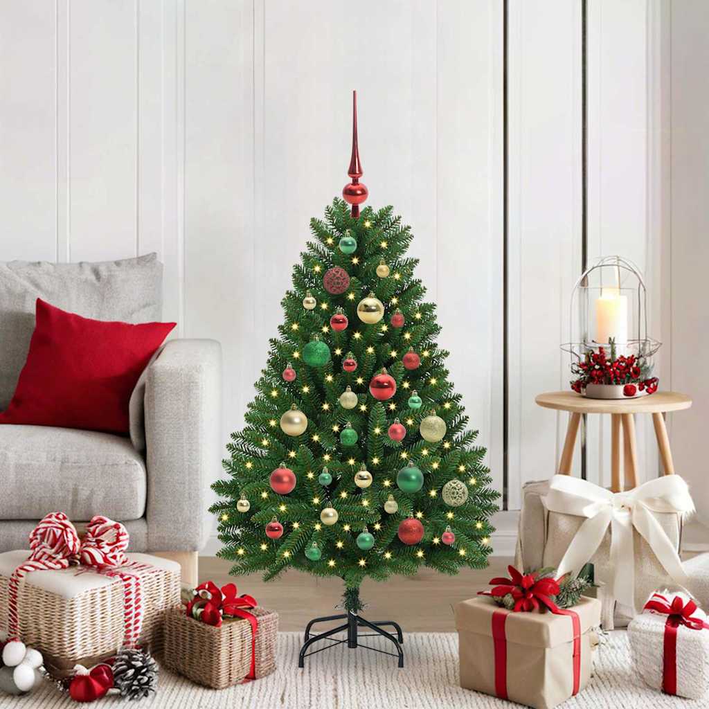 Vidaxl kunstkerstboom 120 cm 150 led's warmwit pvc en staal groen