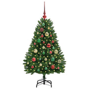 Vidaxl kunstkerstboom 120 cm 150 led's warmwit pvc en staal groen - afbeelding 3