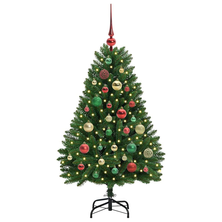 Vidaxl kunstkerstboom 120 cm 150 led's warmwit pvc en staal groen
