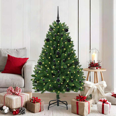 Vidaxl kunstkerstboom 150 cm 150 led's warmwit pvc en staal groen