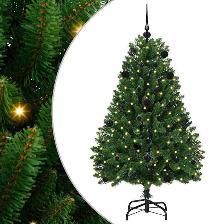 Vidaxl kunstkerstboom 150 cm 150 led's warmwit pvc en staal groen