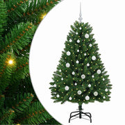 Vidaxl kunstkerstboom 150 cm 150 led's warmwit pvc en staal groen - afbeelding 2