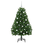 Vidaxl kunstkerstboom 150 cm 150 led's warmwit pvc en staal groen - afbeelding 3