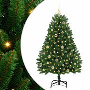 Vidaxl kunstkerstboom 150 cm 150 led's warmwit pvc en staal groen - afbeelding 2