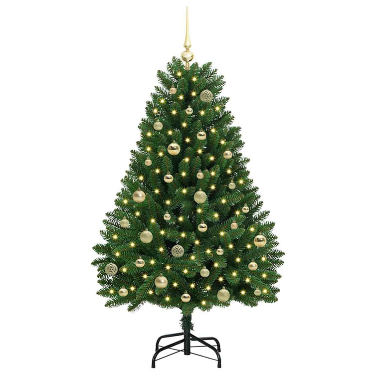 Vidaxl kunstkerstboom 150 cm 150 led's warmwit pvc en staal groen