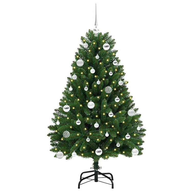 Vidaxl kunstkerstboom 150 cm 150 led's warmwit pvc en staal groen