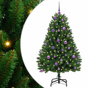 Vidaxl kunstkerstboom 150 cm 150 led's warmwit pvc en staal groen - afbeelding 2