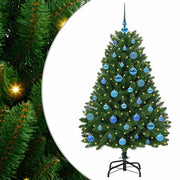 Vidaxl kunstkerstboom 150 cm 150 led's warmwit pvc en staal groen - afbeelding 2