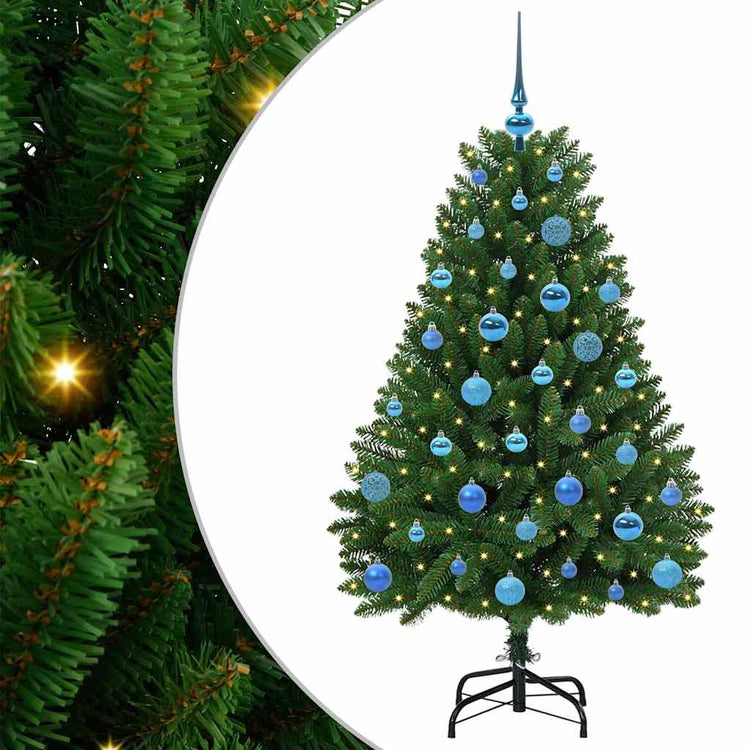 Vidaxl kunstkerstboom 150 cm 150 led's warmwit pvc en staal groen