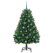 Vidaxl kunstkerstboom 150 cm 150 led's warmwit pvc en staal groen - afbeelding 3
