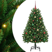 Vidaxl kunstkerstboom 150 cm 150 led's warmwit pvc en staal groen - afbeelding 2