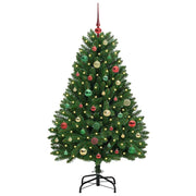 Vidaxl kunstkerstboom 150 cm 150 led's warmwit pvc en staal groen - afbeelding 3