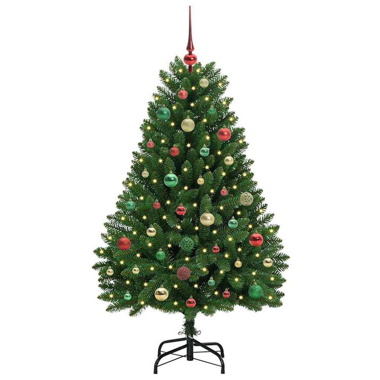 Vidaxl kunstkerstboom 150 cm 150 led's warmwit pvc en staal groen