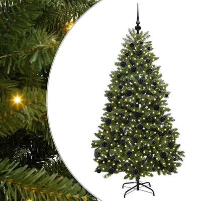 Vidaxl kunstkerstboom 180 cm 300 led's warmwit pvc en staal groen