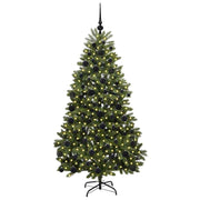 Vidaxl kunstkerstboom 180 cm 300 led's warmwit pvc en staal groen - afbeelding 3