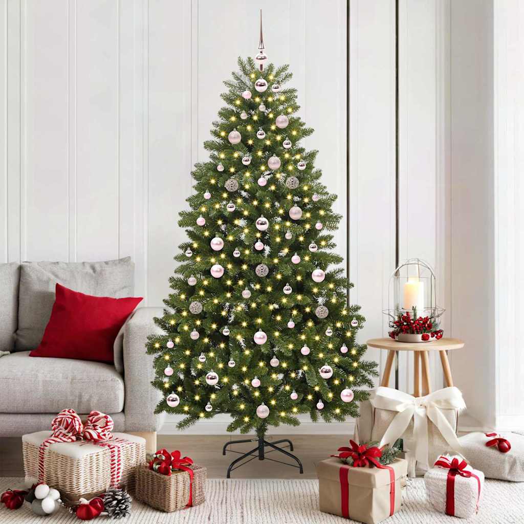 Vidaxl kunstkerstboom 180 cm 300 led's warmwit pvc en staal groen