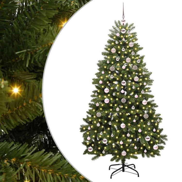 Vidaxl kunstkerstboom 180 cm 300 led's warmwit pvc en staal groen