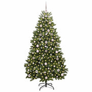 Vidaxl kunstkerstboom 180 cm 300 led's warmwit pvc en staal groen - afbeelding 3