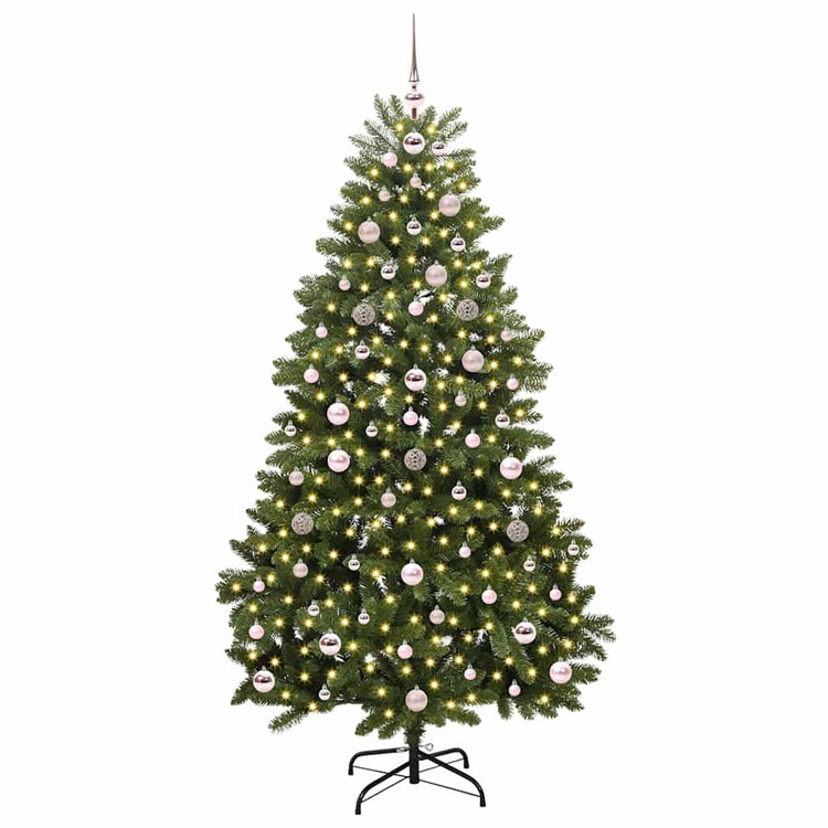 Vidaxl kunstkerstboom 180 cm 300 led's warmwit pvc en staal groen