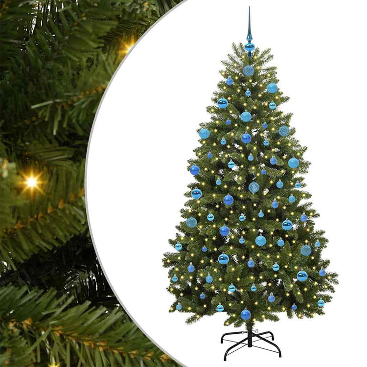 Vidaxl kunstkerstboom 180 cm 300 led's warmwit pvc en staal groen