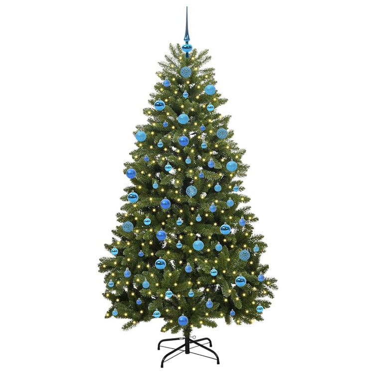 Vidaxl kunstkerstboom 180 cm 300 led's warmwit pvc en staal groen