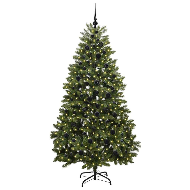 Vidaxl kunstkerstboom 210 cm 300 led's warmwit pvc en staal groen