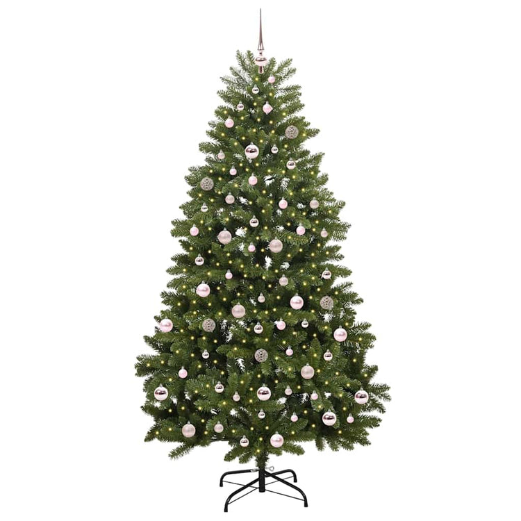 Vidaxl kunstkerstboom 210 cm 300 led's warmwit pvc en staal groen