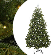 Vidaxl kunstkerstboom 210 cm 300 led's warmwit pvc en staal groen - afbeelding 2