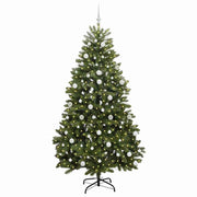 Vidaxl kunstkerstboom 210 cm 300 led's warmwit pvc en staal groen - afbeelding 3