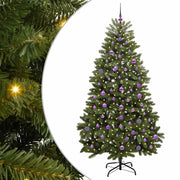 Vidaxl kunstkerstboom 210 cm 300 led's warmwit pvc en staal groen - afbeelding 2