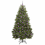 Vidaxl kunstkerstboom 210 cm 300 led's warmwit pvc en staal groen - afbeelding 3