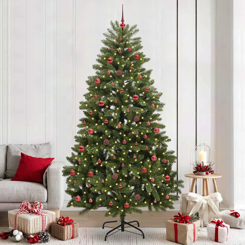 Vidaxl kunstkerstboom 240 cm 300 led's warmwit pvc en staal groen