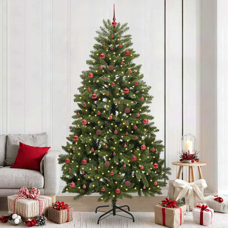 Vidaxl kunstkerstboom 240 cm 300 led's warmwit pvc en staal groen