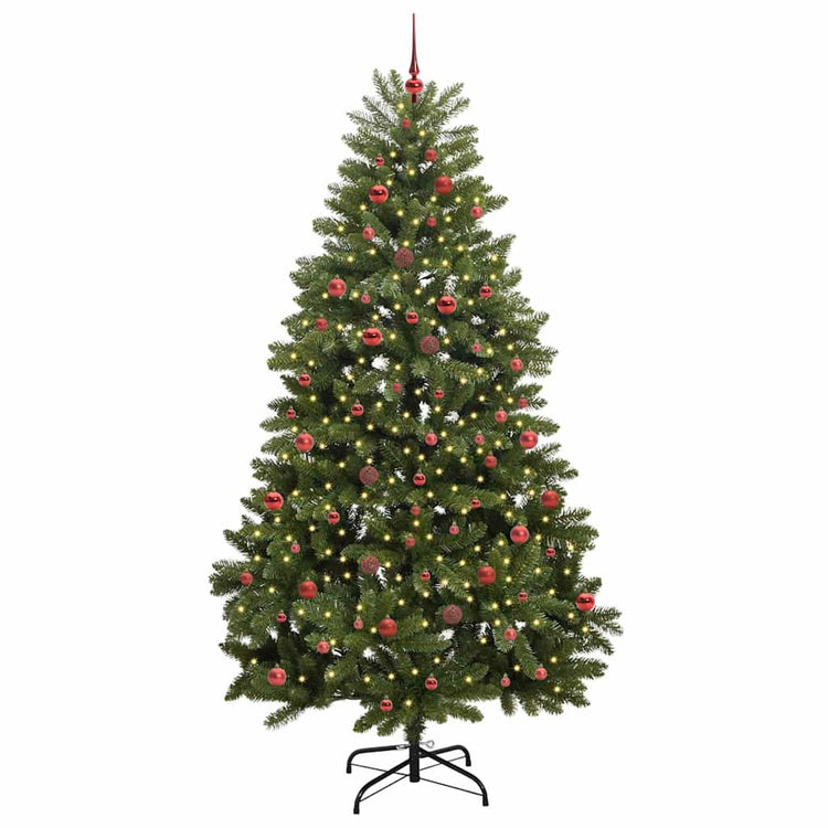 Vidaxl kunstkerstboom 240 cm 300 led's warmwit pvc en staal groen