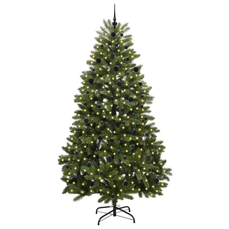 Vidaxl kunstkerstboom 240 cm 300 led's warmwit pvc en staal groen