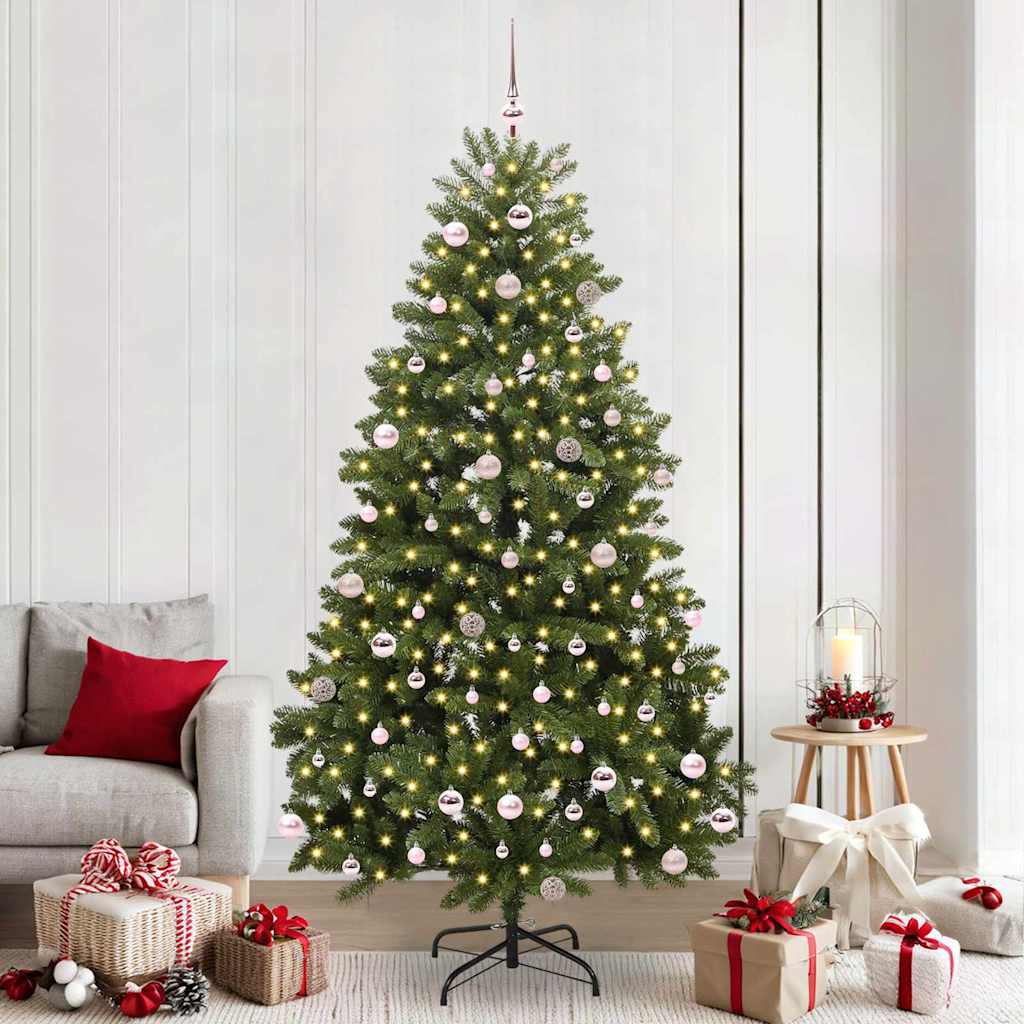 Vidaxl kunstkerstboom 240 cm 300 led's warmwit pvc en staal groen