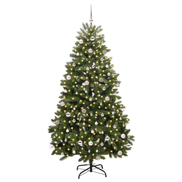 Vidaxl kunstkerstboom 240 cm 300 led's warmwit pvc en staal groen