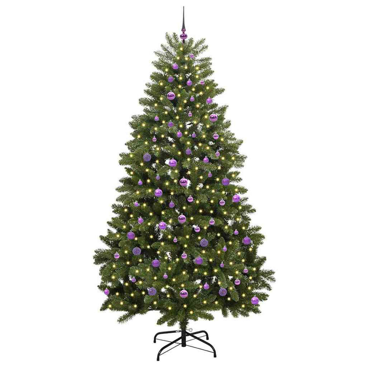 Vidaxl kunstkerstboom 240 cm 300 led's warmwit pvc en staal groen