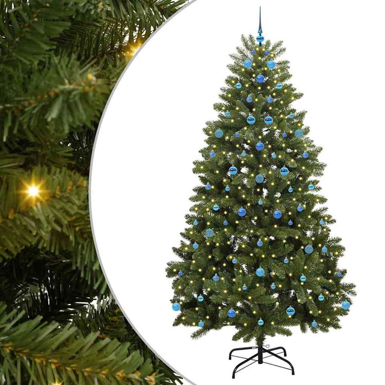 Vidaxl kunstkerstboom 240 cm 300 led's warmwit pvc en staal groen