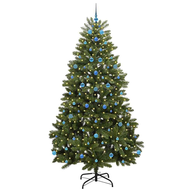 Vidaxl kunstkerstboom 240 cm 300 led's warmwit pvc en staal groen