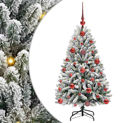 Vidaxl kunstkerstboom 120 cm 150 led's warmwit pvc en staal
