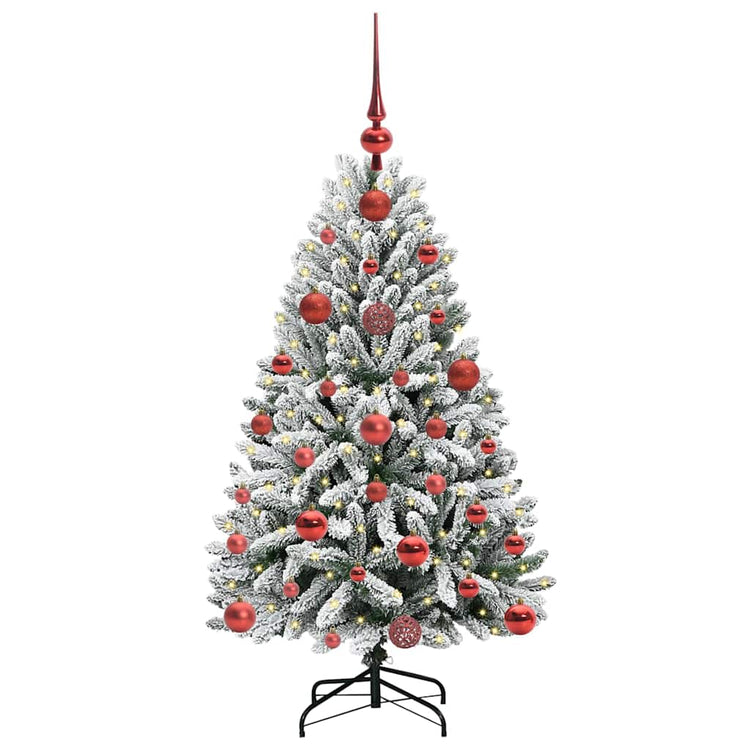 Vidaxl kunstkerstboom 120 cm 150 led's warmwit pvc en staal