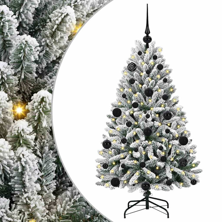 Vidaxl kunstkerstboom 120 cm 150 led's warmwit pvc en staal