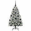 Vidaxl kunstkerstboom met 150 led groen en wit 120 cm pvc en metaal