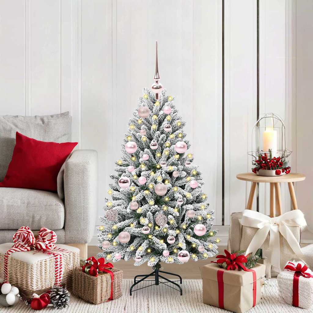 Vidaxl kunstkerstboom 120 cm 150 led's warmwit pvc en staal