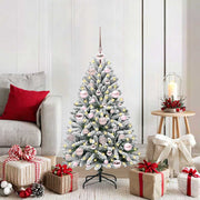 Vidaxl kunstkerstboom 120 cm 150 led's warmwit pvc en staal - afbeelding 1