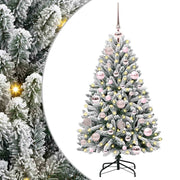 Vidaxl kunstkerstboom 120 cm 150 led's warmwit pvc en staal - afbeelding 2