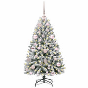 Vidaxl kunstkerstboom 120 cm 150 led's warmwit pvc en staal - afbeelding 3