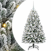 Vidaxl kunstkerstboom 120 cm 150 led's warmwit pvc en staal - afbeelding 2